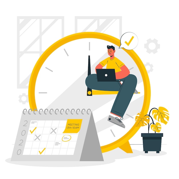 Gratis vector time management concept illustratie