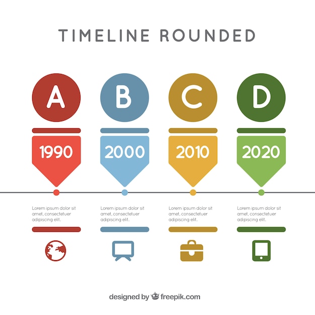 Gratis vector timeline afgerond