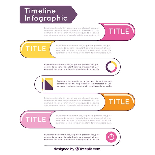 Timeline infographic sjabloon met kleurdetails