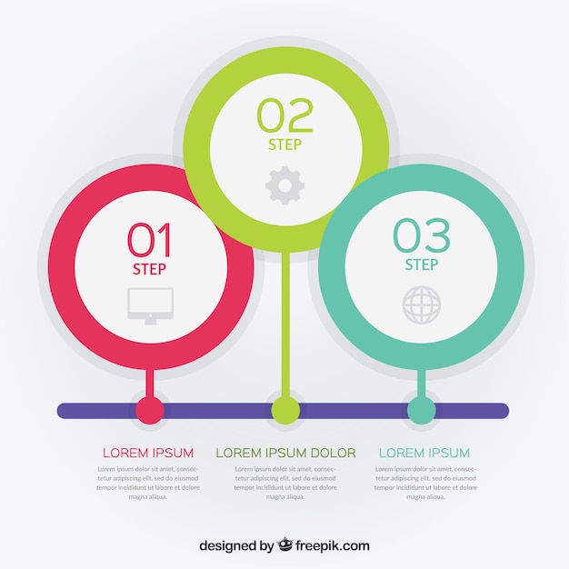 Gratis vector timeline sjabloon met stappen