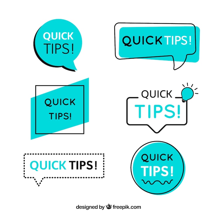 Gratis Vector tips badges verzamelen in vlakke stijl
