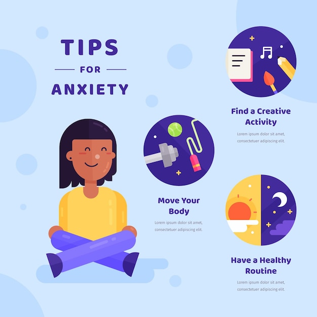 Tips voor angst infographic concept