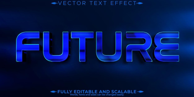 Gratis vector toekomstige teksteffect bewerkbare robot- en machinetekststijl