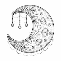 Gratis vector toenemende maan tekening illustratie