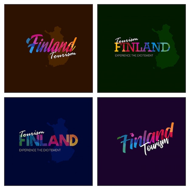 Toerisme Finland typografie Logo achtergrond instellen