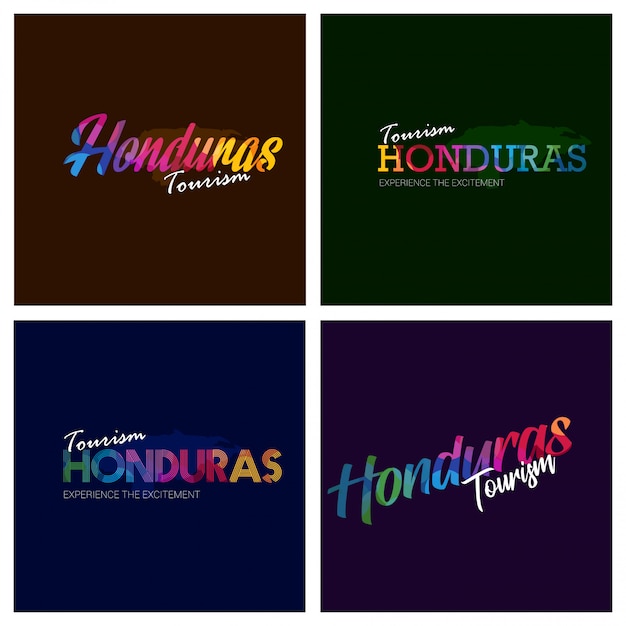 Gratis vector toerisme honduras typografie logo achtergrond instellen