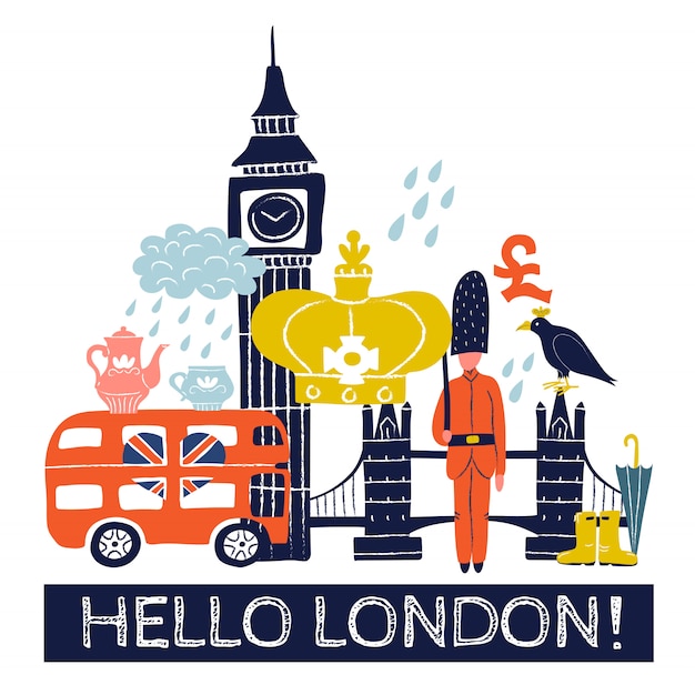 Gratis vector toeristische londen poster