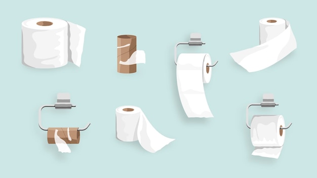 Gratis vector toiletpapier rolset element element