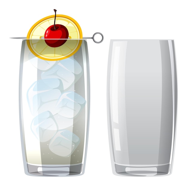 Gratis vector tom collins-cocktail in het glas