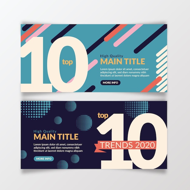 Gratis vector top 10 beoordelingsbanners