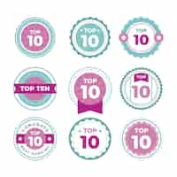 Gratis vector top tien labels-collectie