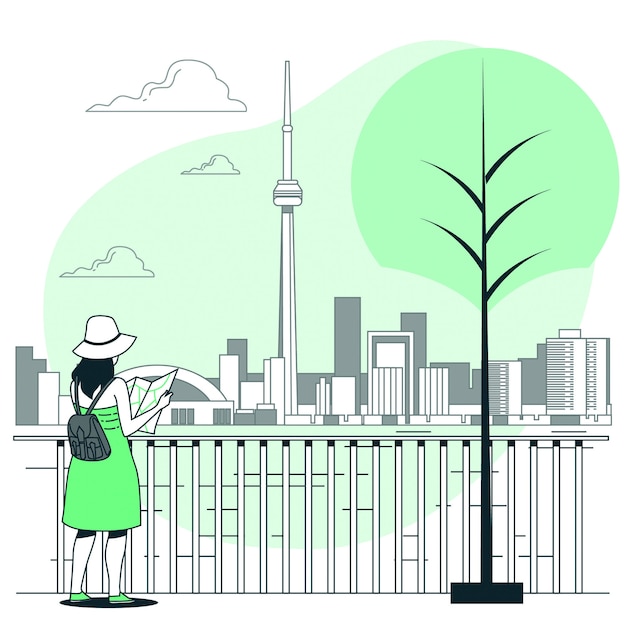 Gratis vector toronto concept illustratie