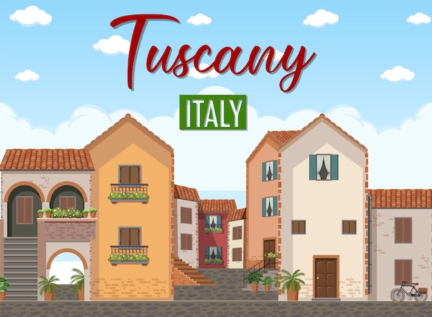 Toscane italië landmark logo banner