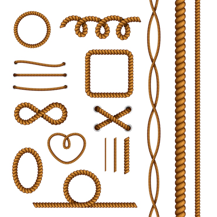 Gratis Vector touw decoratieve elementen collectie