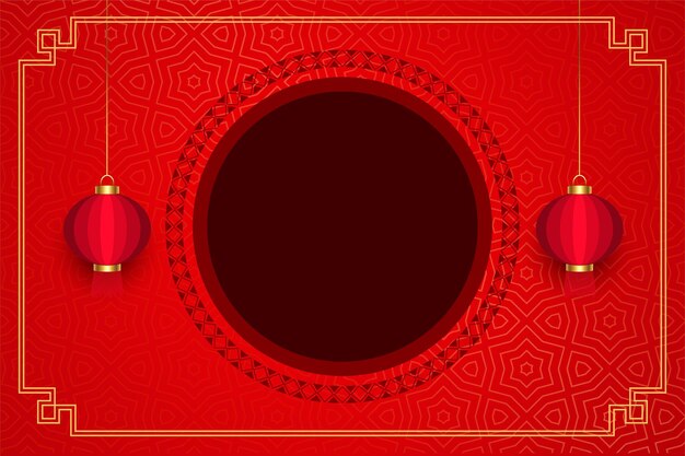 Traditioneel Chinees frame rood met lantaarns
