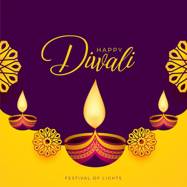 Gratis vector traditioneel gelukkig diwali decoratief kaartontwerp