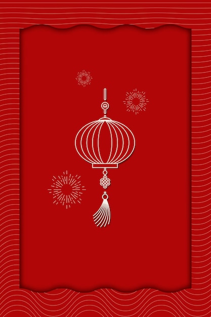 Traditionele Chinese rode lantaarn ontwerpkaart