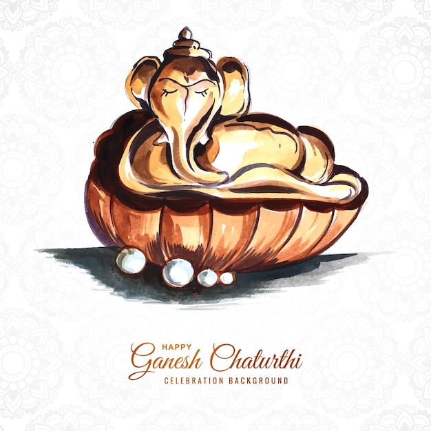 Traditionele gelukkige ganesh chaturthi festival viering achtergrond