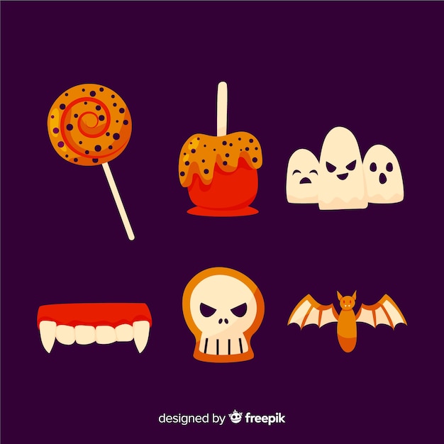 Gratis vector traditionele halloween-snoepjes voor kinderen