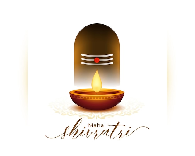 Traditionele maha shivratri groet achtergrond met gloeiende diya