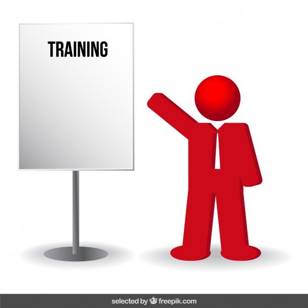 Gratis Vector training zakenman rood pictogram