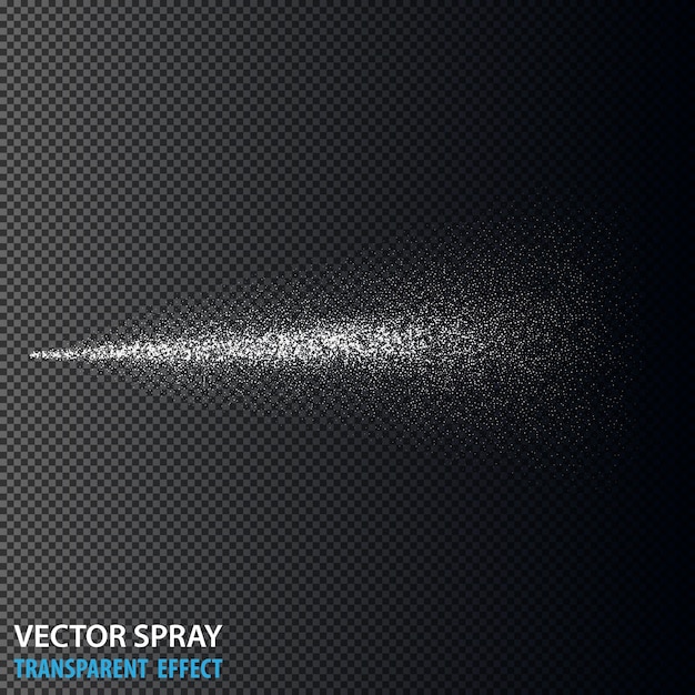 Gratis vector transparant water spray cosmetisch stof en stippen witte mist spray effect geïsoleerd op achtergrond vector