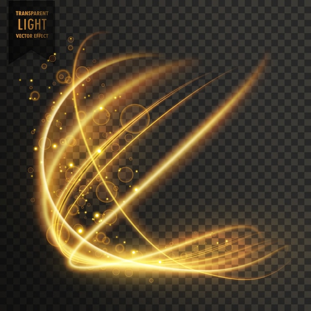 Gratis vector transparante gouden licht effect fonkelende achtergrond