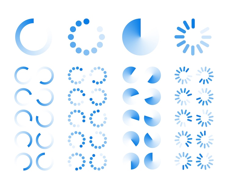 Gratis Vector transparante voortgangsindicatoren pictogrammen