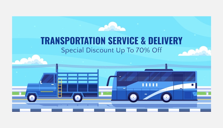 Gratis Vector transportconcept verkoopbanner