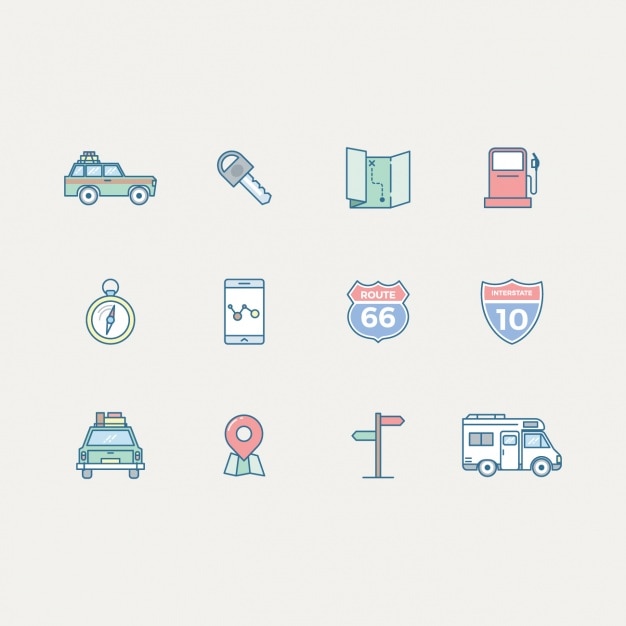 Gratis vector travel icons collectie