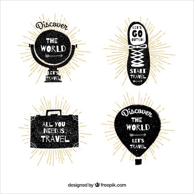 Gratis vector travel labels