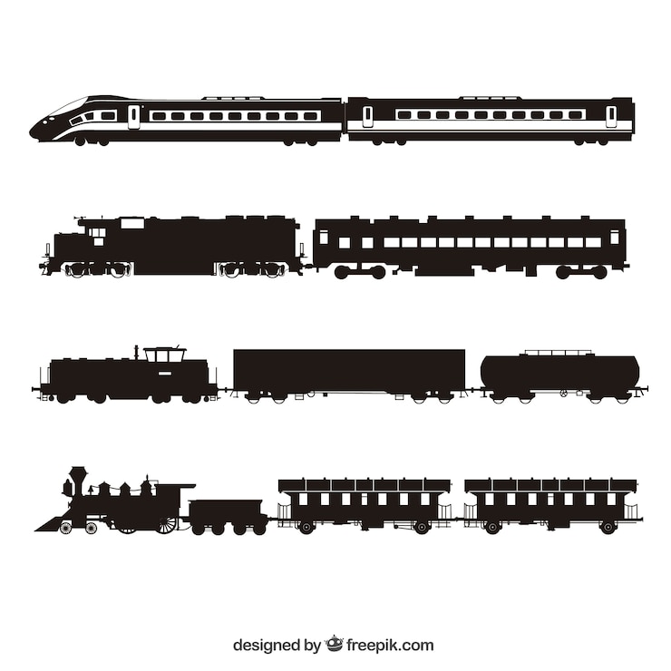 Gratis Vector treinen silhouet collectie