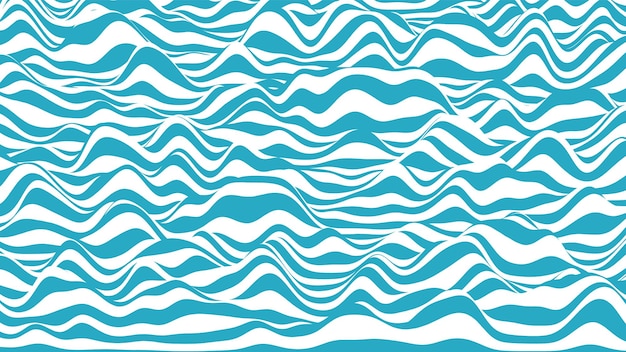 Trendy 3D blauwe en witte strepen vervormde achtergrond