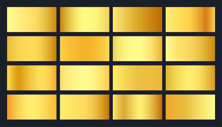 Gratis Vector trendy gouden gradiënt palette monsters in de collectie