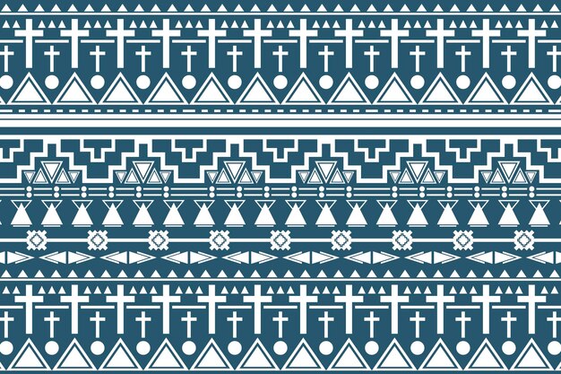 Tribal naadloze patroon, blauwe achtergrond vector