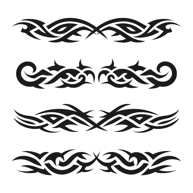 Gratis vector tribal tattoo grenselement