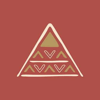 Tribal vorm achtergrond, bruin doodle geometrisch ontwerp, vector