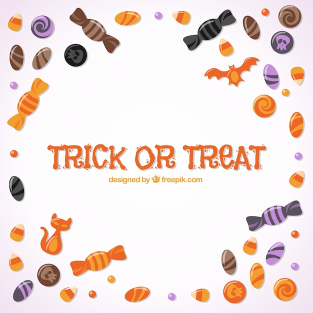 Gratis vector trick or treat achtergrond