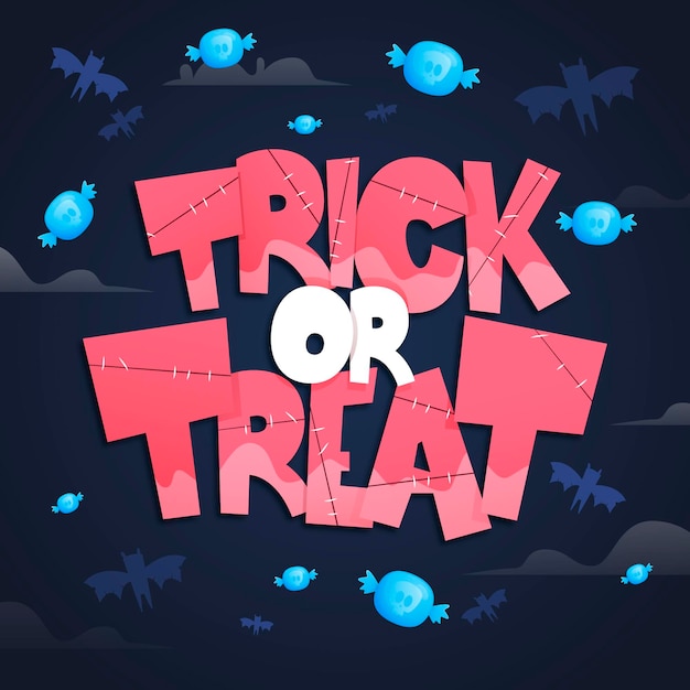 Trick or treat belettering sjabloon