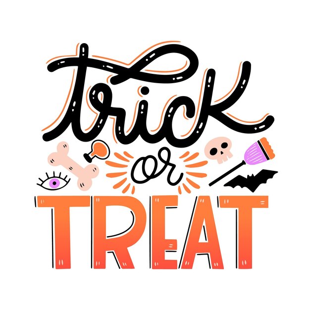 Trick or treat belettering