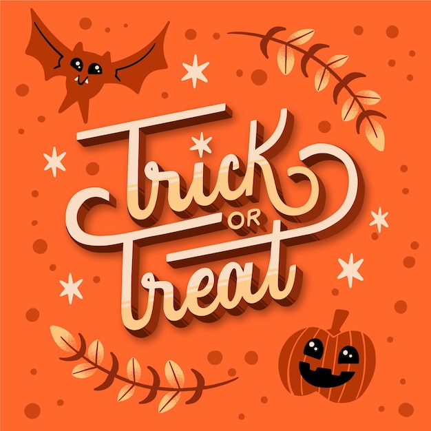 Gratis vector trick or treat - belettering