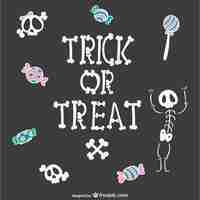 Gratis vector trick or treat cartoon achtergrond