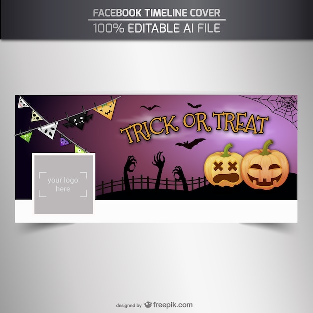 Gratis vector trick or treat facebook tijdlijn deksel