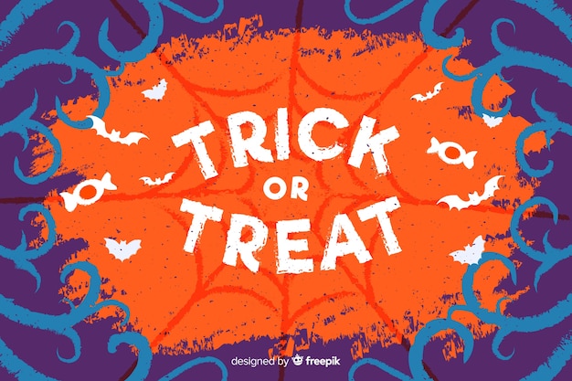 Gratis vector trick or treat grunge halloween-achtergrond