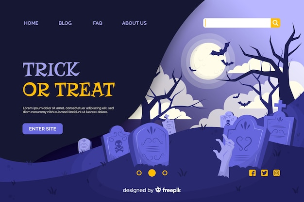 Trick or treat halloween-bestemmingspagina