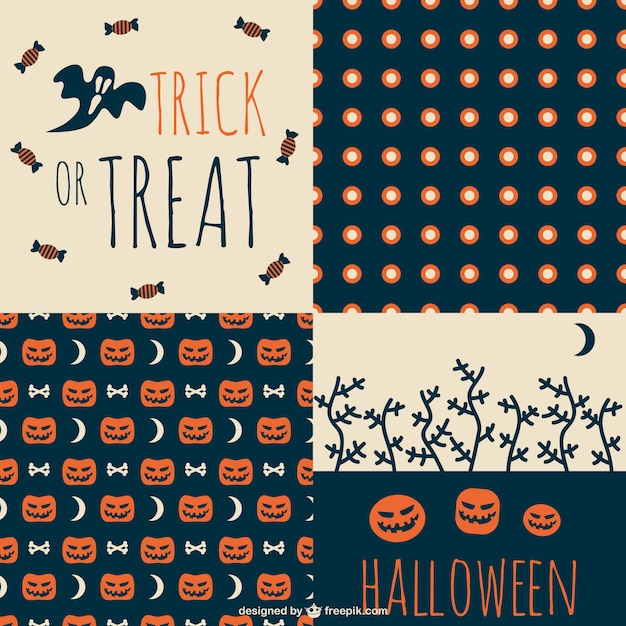 Trick or treat halloween patroon set