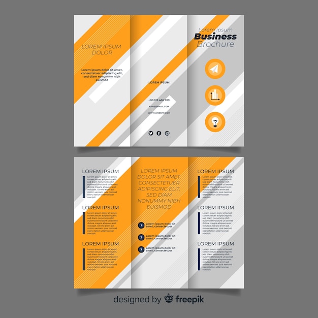 Gratis vector trifold zakelijke brochure sjabloon