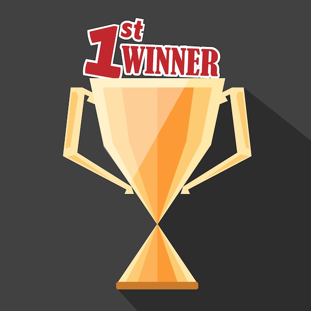 Gratis vector trofee eerste winnaar