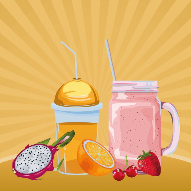 Tropisch fruit en smoothiedrank