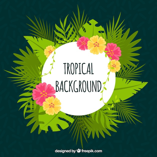 Gratis vector tropische bladeren achtergrond